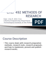 CHEP 492 METHODS OF RESEARCH Part 1