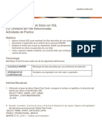 Programación de Bases de Datos Con SQL 2-2: Limitación de Filas Seleccionadas Actividades de Práctica