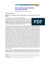 H-Net - CFP - "Cultura Popular en América Latina - Desafíos y Proyecciones para Las Ciencias Sociales" - 2022-11-05