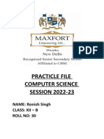 RonishSingh XII-B Practical File CS