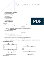 Half Deflection of Galvanometer