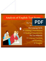 The Types of Test Item The Types of Test Item D D The Language Skills The Language Skills D D D D The Test Materials The Test Materials D D D D D D