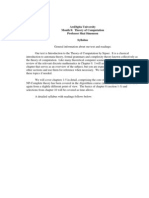 Arsdigita University Month 8: Theory of Computation Professor Shai Simonson Syllabus