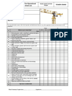 Daily Pre-Operationla Check List (Tower Crane)