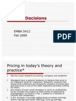 EMBA 5412 Pricing Decisions