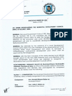 Executive Order No. 015 S. 2022 - An Order Reorganizing The Municipal Development Council (MDC) of Boliney, Abra