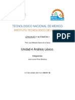 Unidad 4 Análisis Léxico.: Tecnologico Nacional de Mexico