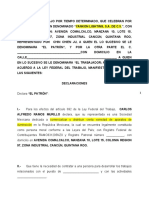 Contrato Laboral Tiempo Determinado 6 Meses