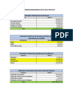 Tema Iii Estimados Preliminares Costo Total Proyecto