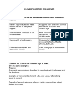 HTML Element Question and Answer