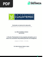 2.2 Escrito. Planteamiento de Dos Preguntas Principales y Por Lo Menos Tres Secundarias Del Problema Particular de Investigación - Castellanos - Luz