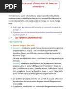 Les Carences Et La Ration Alimentaire