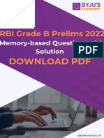 RBI Grade B-Memory - Based - PDF - English - 52-2022