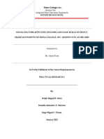 Social Factors Affecting English Language Skills in Select Grade 10 Students in Siena College Inc Quezon City AY 2021 2022