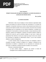 Construcción Del Objeto de Investigación. La Revisión Documental y La Construcción Del Referente Teórico