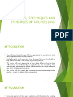 Theories, Techniques and Principles of Counselling - 100908