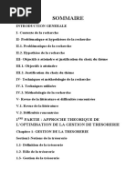 Mémoire Willy Sur L'optimisation de La Gestion de Trésorerie