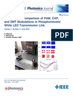 Experimental Comparison of PAM CAP and DMT Modulations in Phosphorescent White LED Transmission Link