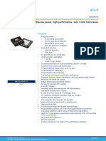 Ultra-Low Power, High Performance, Sub-1 GHZ Transceiver: Features