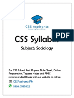 Sociology CSS Syllabus