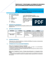 Sesión I - 4 Sec - Identificamos y Reflexionamos Los Problemas de Convivencia Que Existe en Mi Institución Educativa