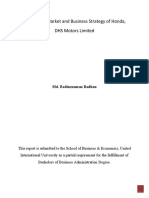 Analysis On Market and Business Strategy of Honda, DHS Motors Limited