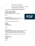 Exercícios Resolvidos de Sintaxe