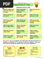 Preposition of Time Conversation Cards