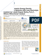 Ultrahigh-Volumetric-Energy-Density Lithium Sulfur Batteries With Lean Electrolyte Enabled by Cobalt-Doped MoSe2:Ti3C2Tx MXene Bifunctional Catalyst