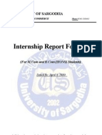 Internship Report Format