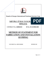 MIP17-MS-2012 Method Statement For Fabrication and Installation of Piping