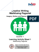 Creative Writing /malikhaing Pagsulat: Learning Activity Sheet 1