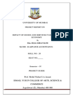 Impact of Goods and Services Tax On Indi