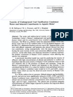 Toxicity of Underground Coal Gasification Condenser Water and Selected Constituents To Aquatic Biota