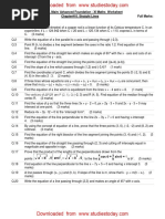 CBSE Class 11 Mathematics Straight Lines Worksheet Set F