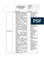 Matriz de Roles, Responsabilidades y Autoridades en La Organización