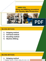 Methods of Milking and Milking Procedure and Practices For Quality Milk Production