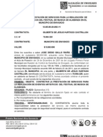 Contrato de Prestación de Servicios para La Realización de Eventos Artisticos Del Festival de Musica de Alabanza en El Municipio de Envigado