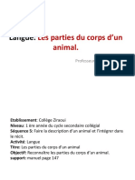 Langue Les Parties Du Corps D'un Animal