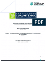 Ensayo Comportamiento Humano y La Influencia en La Transformacion Del Medio