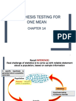 14 - Hypothesis Testing For One Mean