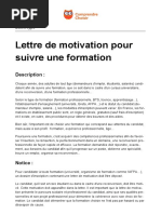 Ooreka Lettre Motivation Formation