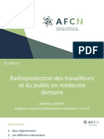 AFCN-Radioprotection Des Travailleurs Et Du Public en Médecine Dentaire