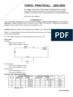 Xii Physics Practical 2022-23