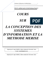 Cours D'analyse Et Conception Des SI Et La Méthode Merise