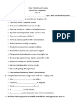 ClassV, Main and Auxiliary Verbs, Lesson End Assignment