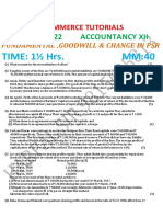 (2022-23) 15-5-2022 Xii May Unit Test For Convent - Fundamental, Goodwill & Change in PSR