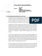 Informe de Actividades Realizadas Por El Comité de Educación Ambiental