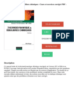 Thermodynamique Et Équilibres Chimiques - Cours Et Exercices Corrigés PDF - Télécharger, Lire