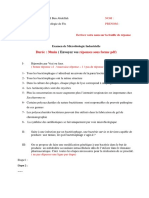 Examen Microbiologie Industrielle - 2021-2022